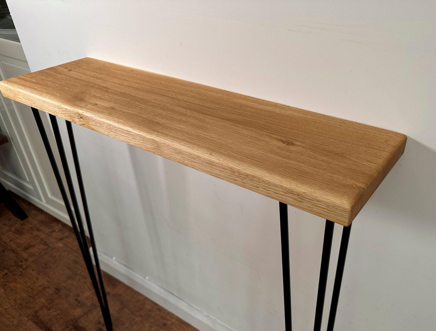 Oak Console Table with Hairpin Legs - adrian-4cf6