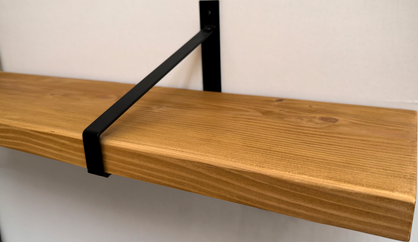 Briwax coloured shelf with suspense style bracket