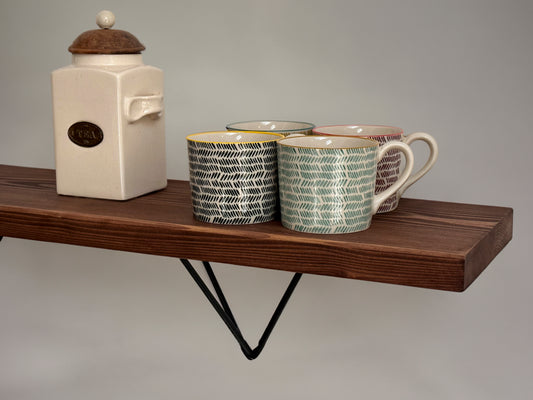Briwax coloured shelf with prism style bracket