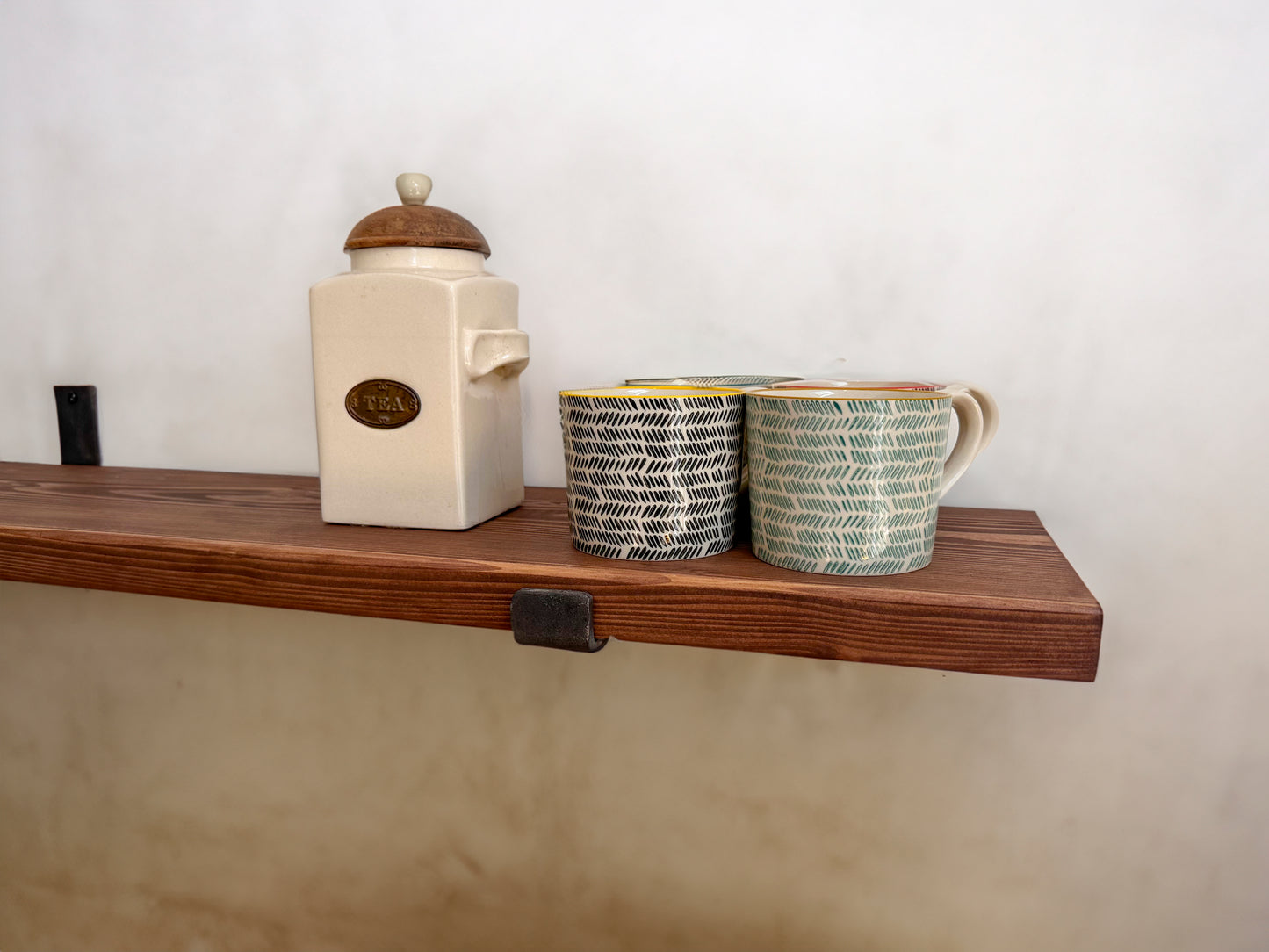 shelf with up style shelf bracket briwax finish