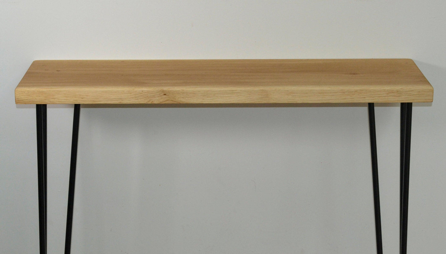 Oak Console Table with Hairpin Legs - adrian-4cf6
