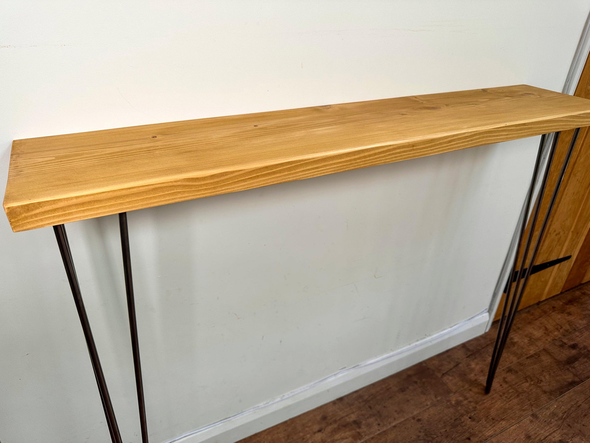 Grey Console Table with Hairpin Legs