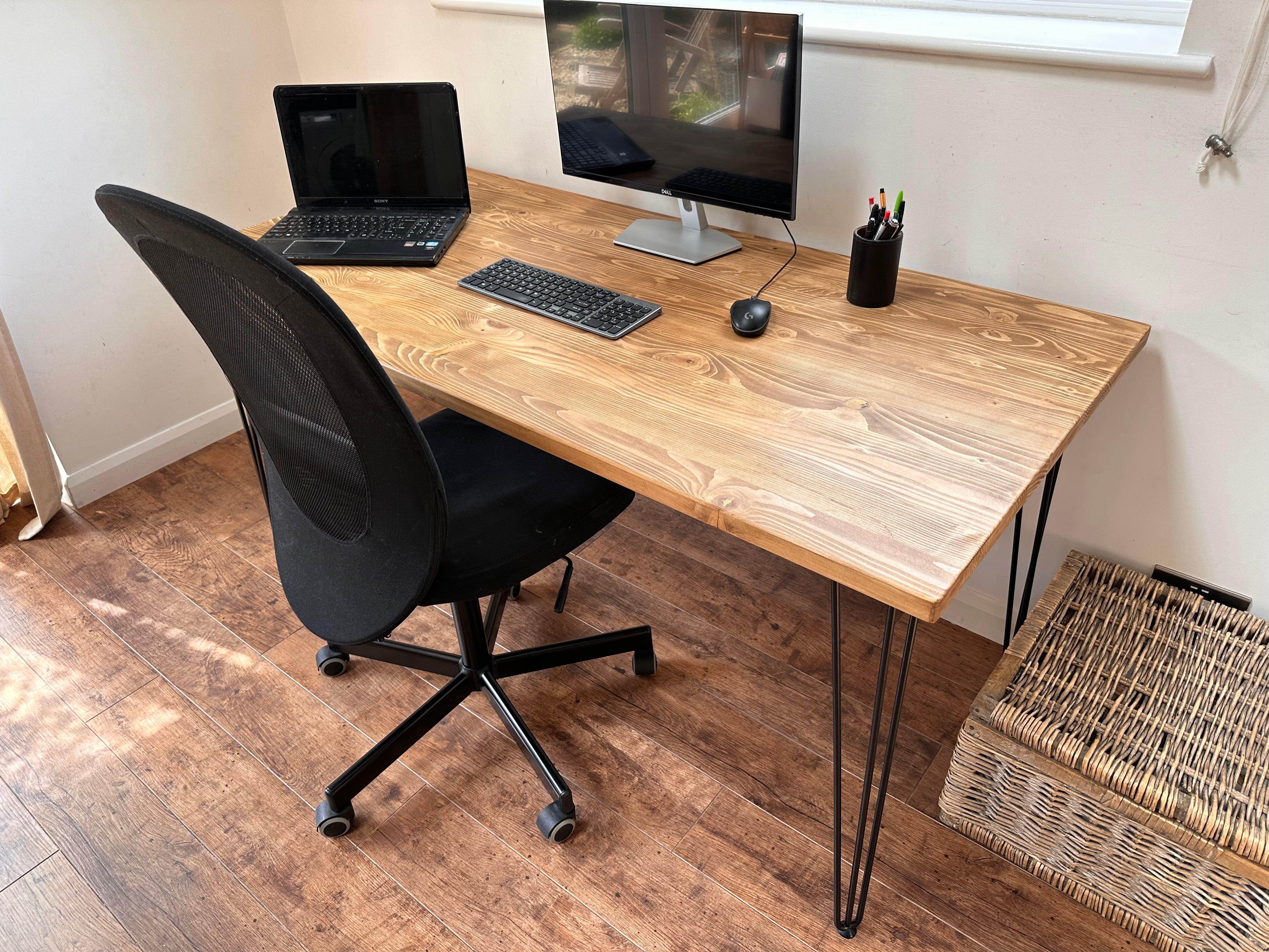 Hairpin wood outlet desk