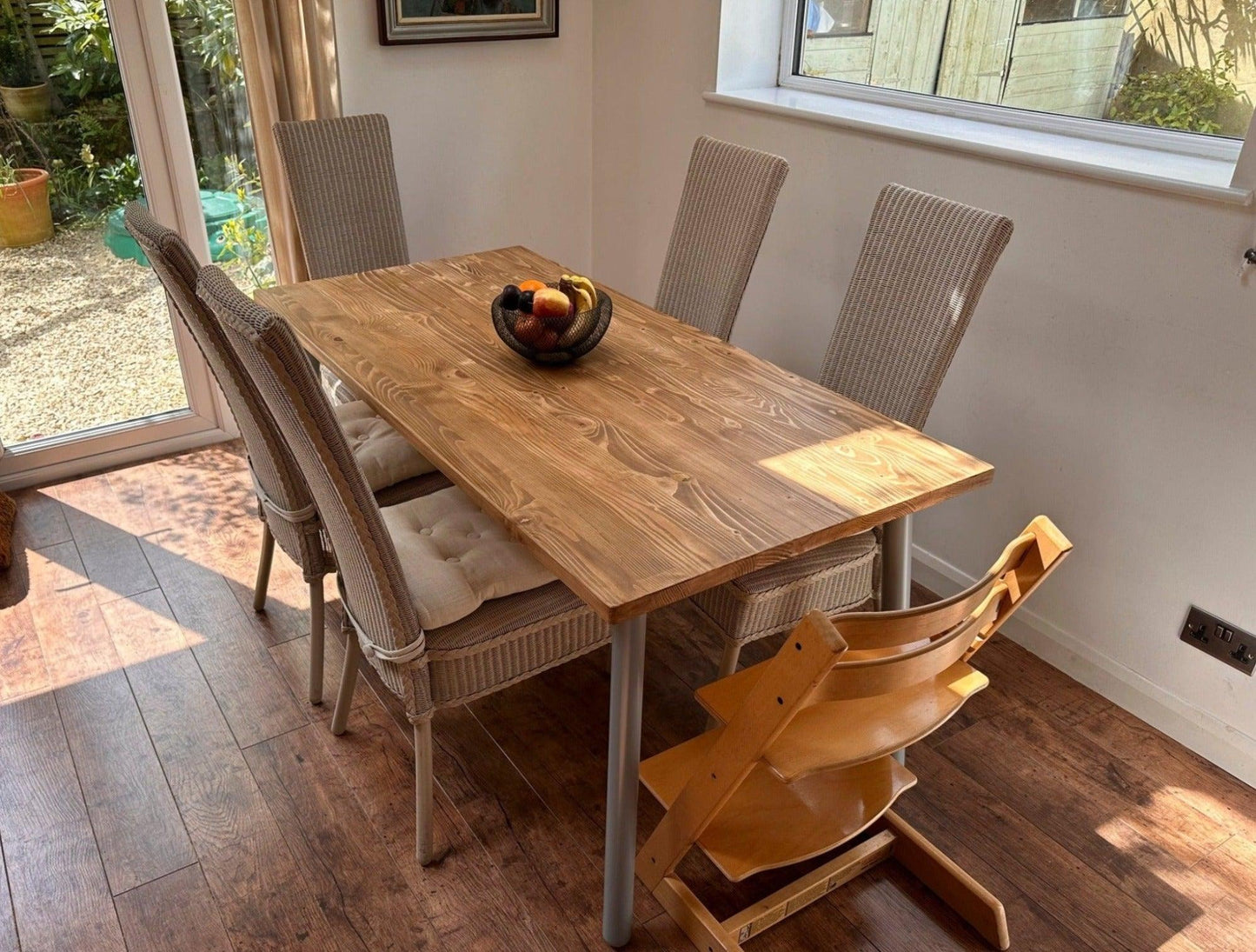 wooden dining table round legs